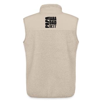 Geschenke zum Vatertag - PAPA MEHRSPRACHIG - Unisex Sherpaweste von Stanley/Stella - Beige - Hinten - AI Model Male 178 light (178cm)