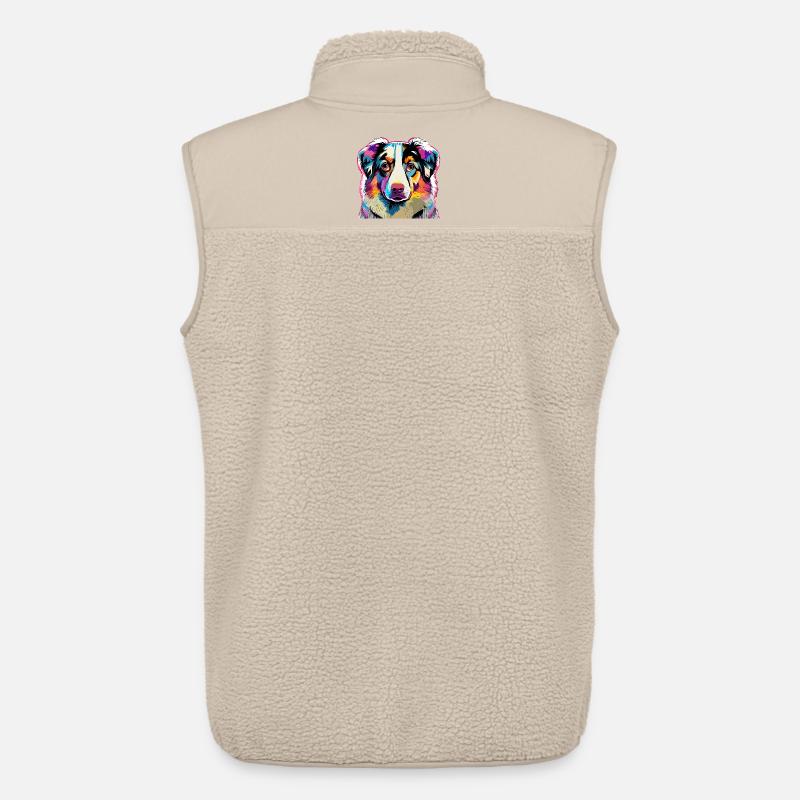 Bunter Australien Shepherd  - Unisex Sherpaweste von Stanley/Stella - Beige