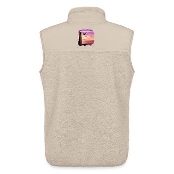 Sunset Lighthouse Ocean Art - Unisex Sherpaweste von Stanley/Stella - Beige - Hinten - AI Model Male 178 light (178cm)