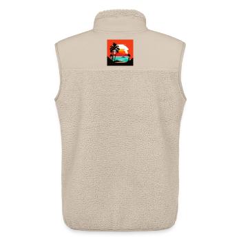 Tropischer Sonnenuntergang am Palmenstrand - Unisex Sherpaweste von Stanley/Stella - Beige - Hinten - AI Model Male 178 light (178cm)