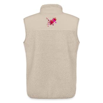 ROT PINKES BLUT - HALLOWEEN KOSTÜME BLUTFLECKEN - Unisex Sherpaweste von Stanley/Stella - Beige - Hinten - AI Model Male 178 light (178cm)