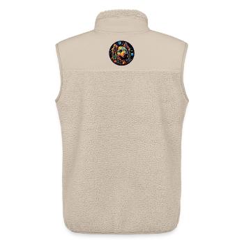 Colorful Space Dog with Planets - Unisex Sherpa Gilet by Stanley/Stella - beige - Back - AI Model Male 178 light (178cm)