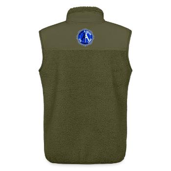 Blau Weiss ein Lebenlang | Farben änderbar - Unisex Sherpaweste von Stanley/Stella - Khaki - Hinten - AI Model Male 178 light (178cm)