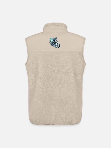 MTB Mountain Biking Downhill Gift - Unisex Sherpa Gilet by Stanley/Stella - beige