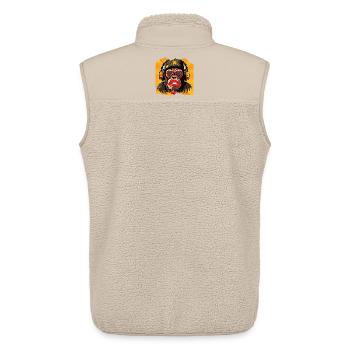 Singe et cerise - Veste sans manches sherpa unisexe Stanley/Stella - beige - Dos - AI Model Male 178 light (178cm)