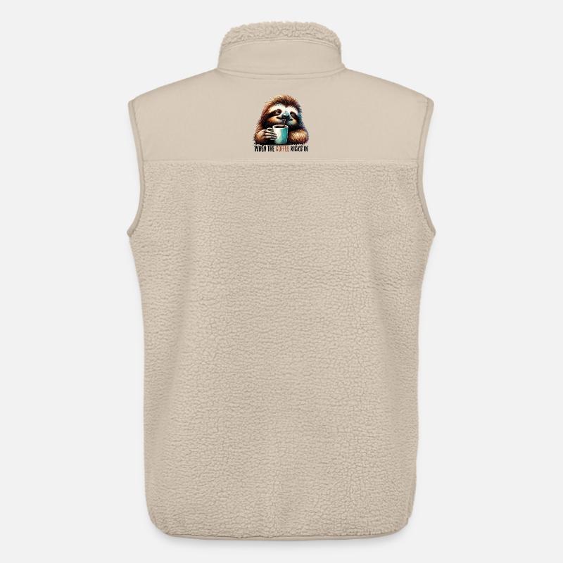 Faultier Kaffee kickt Geschenk - Unisex Sherpaweste von Stanley/Stella - Beige