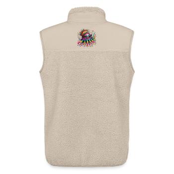Krake Qualle Meer bunte Tiere Hippie - Unisex Sherpaweste von Stanley/Stella - Beige - Hinten - AI Model Male 178 light (178cm)