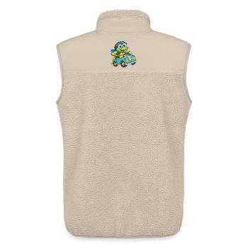 Adventurous Turtle Driving Car - Unisex Sherpa Gilet by Stanley/Stella - beige - Back - AI Model Male 178 light (178cm)