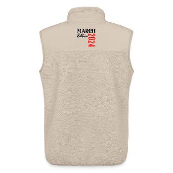 3rd Birthday March 2024 - Baby - Unisex Sherpa Gilet by Stanley/Stella - beige - Back - AI Model Male 178 light (178cm)