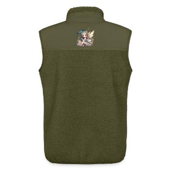 1 Year Fairy Elf Birthday Gift - Unisex Sherpa Gilet by Stanley/Stella - khaki - Back - AI Model Male 178 light (178cm)