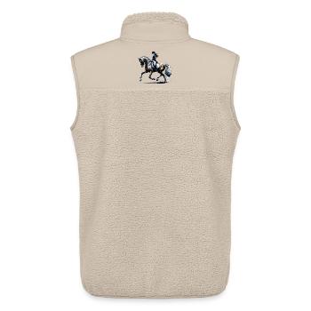 Dressage Riding Horse Gift - Unisex Sherpa Gilet by Stanley/Stella - beige - Back - AI Model Male 178 light (178cm)