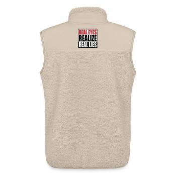 realize real eyes reall lies | Farben änderbar - Unisex Sherpaweste von Stanley/Stella - Beige - Hinten - AI Model Male 178 light (178cm)