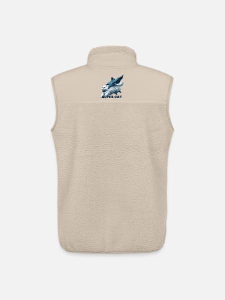 Super Cat persisk hvid persisk kattegave - Stanley/Stella unisex sherpavest - beige