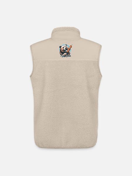 Shashlik Meat Skewer Bear Gift - Unisex Sherpa Gilet by Stanley/Stella - beige
