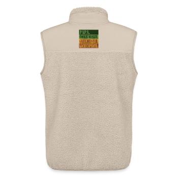 Papa – Dealer de biscuits, maître du grill, expert en rires - Veste sans manches sherpa unisexe Stanley/Stella - beige - Dos - AI Model Male 178 light (178cm)