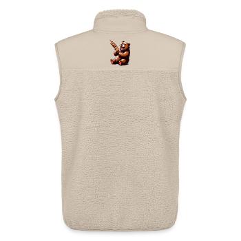 Süßer Schaschlik Bär lecker Grillen Geschenk - Unisex Sherpaweste von Stanley/Stella - Beige - Hinten - AI Model Male 178 light (178cm)