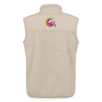 Voler avec moi au-dessus de l’arc-en-ciel - lgbt - Veste sans manches sherpa unisexe Stanley/Stella - beige - Dos - AI Model Male 178 light (178cm)