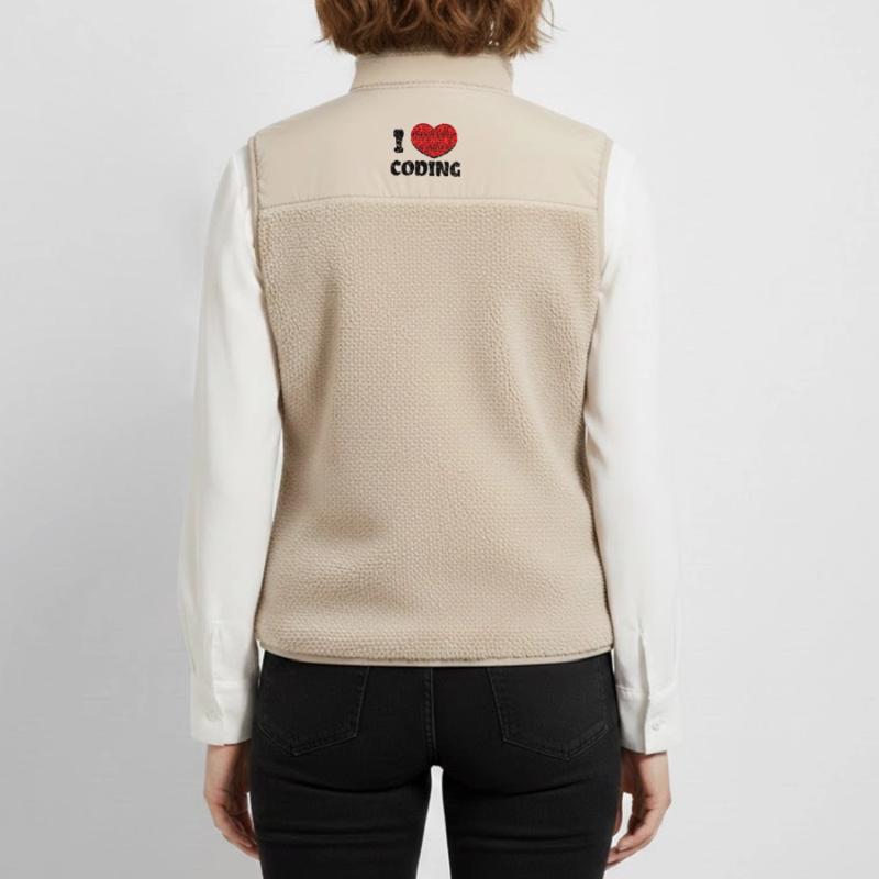 Code Developer Scripting Debug Heart Statement Unisex Sherpa Gilet by Stanley/Stella