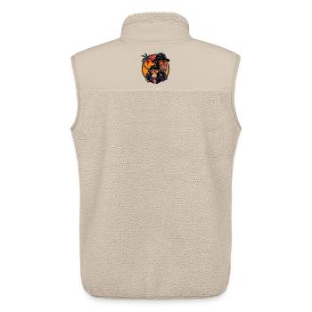 Affe Papa Sohn Affen Schimpanse Tier Vintage - Unisex Sherpaweste von Stanley/Stella - Beige - Hinten - AI Model Male 178 light (178cm)