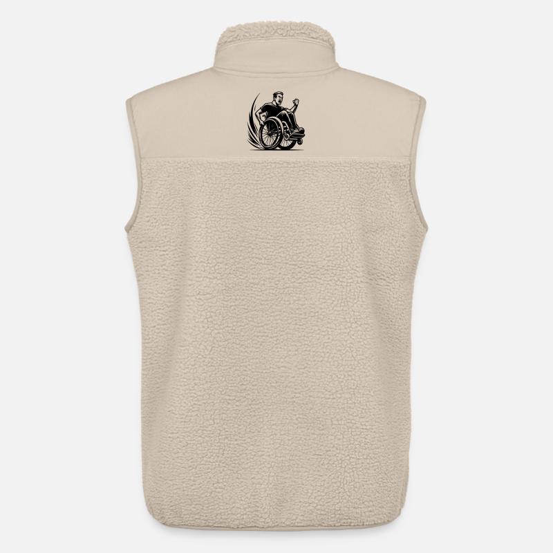 Wütender Rollstuhlfahrer macht einen Wheelie # - Unisex Sherpaweste von Stanley/Stella - Beige