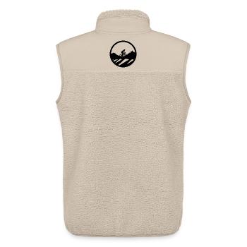 Mountain Bike Cyclist Drawing - Unisex Sherpa Gilet by Stanley/Stella - beige - Back - AI Model Male 178 light (178cm)