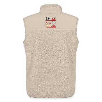 AUTRICHE Poulets Football - Veste sans manches sherpa unisexe Stanley/Stella - beige - Dos - AI Model Male 178 light (178cm)
