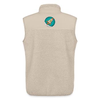 Krypto-Rakete: Bitcoin zum Mond! - Unisex Sherpaweste von Stanley/Stella - Beige - Hinten - AI Model Male 178 light (178cm)