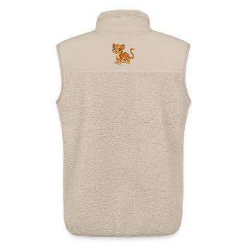 Leopard Cute Mascot Cartoon Character Kawaii - Unisex Sherpa Gilet by Stanley/Stella - beige - Back - AI Model Male 178 light (178cm)