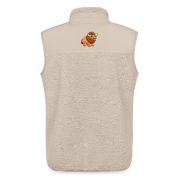 Bison Mignon Mascotte Personnage De Dessin Animé Kawaii - Veste sans manches sherpa unisexe Stanley/Stella - beige - Dos - AI Model Male 178 light (178cm)