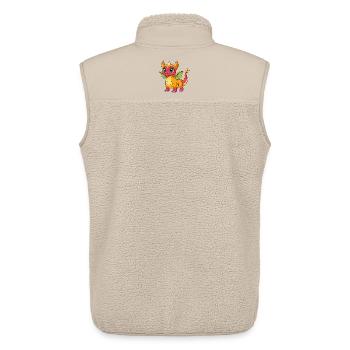 Drache Niedliche Maskottchen Zeichentrickfigur Kawaii - Unisex Sherpaweste von Stanley/Stella - Beige - Hinten - AI Model Male 178 light (178cm)