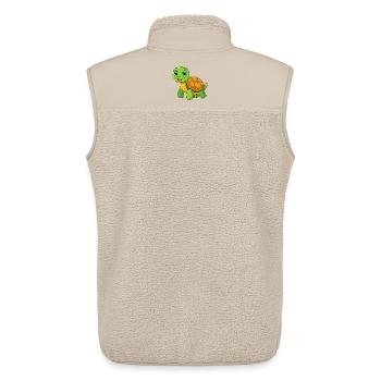 Turtle Cute Mascot Cartoon Character Kawaii - Unisex Sherpa Gilet by Stanley/Stella - beige - Back - AI Model Male 178 light (178cm)