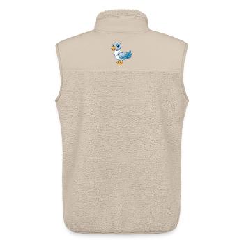 Seagull Cute Mascot Cartoon Character Kawaii - Unisex Sherpa Gilet by Stanley/Stella - beige - Back - AI Model Male 178 light (178cm)