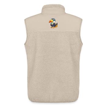 Toucan Cute Mascot Cartoon Character Kawaii - Unisex Sherpa Gilet by Stanley/Stella - beige - Back - AI Model Male 178 light (178cm)