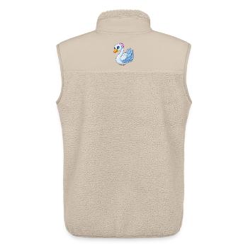 Schwan Niedliche Maskottchen Zeichentrickfigur Kawaii - Unisex Sherpaweste von Stanley/Stella - Beige - Hinten - AI Model Male 178 light (178cm)