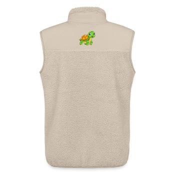 Turtle Cute Mascot Cartoon Character Kawaii - Unisex Sherpa Gilet by Stanley/Stella - beige - Back - AI Model Male 178 light (178cm)