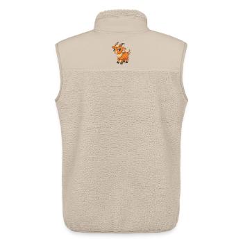 Goat Cute Mascot Cartoon Character Kawaii - Unisex Sherpa Gilet by Stanley/Stella - beige - Back - AI Model Male 178 light (178cm)