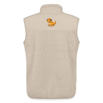 Eidechse Niedliche Maskottchen Zeichentrickfigur Kawaii - Unisex Sherpaweste von Stanley/Stella - Beige - Hinten - AI Model Male 178 light (178cm)