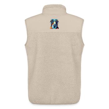 Borzoi Dog Breed Colorful Cartoon Kawaii - Unisex Sherpa Gilet by Stanley/Stella - beige - Back - AI Model Male 178 light (178cm)