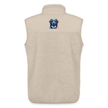 Zentralasiatische Schäferhund Hunderasse Karikatur Kawaii - Unisex Sherpaweste von Stanley/Stella - Beige - Hinten - AI Model Male 178 light (178cm)