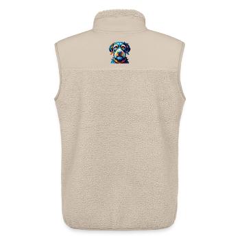 Stephens Cur Chien Race Coloré Dessin Animé Kawaii - Veste sans manches sherpa unisexe Stanley/Stella - beige - Dos - AI Model Male 178 light (178cm)