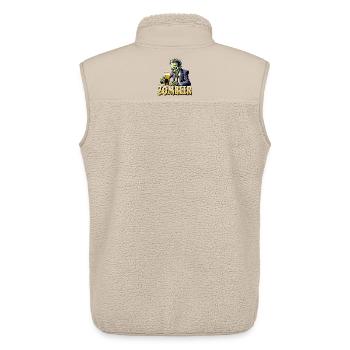 Zombier - Zombie and Beer Happy Halloween Beer - Unisex Sherpa Gilet by Stanley/Stella - beige - Back - AI Model Male 178 light (178cm)