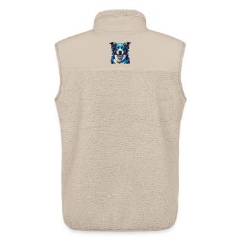 Bucovina Schäferhund Rasse Karikatur Kawaii - Unisex Sherpaweste von Stanley/Stella - Beige - Hinten - AI Model Male 178 light (178cm)