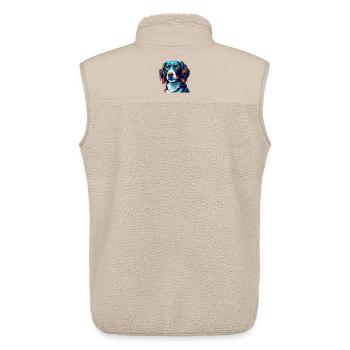 Münsterländer Hunderasse Bunte Karikatur Kawaii - Unisex Sherpaweste von Stanley/Stella - Beige - Hinten - AI Model Male 178 light (178cm)
