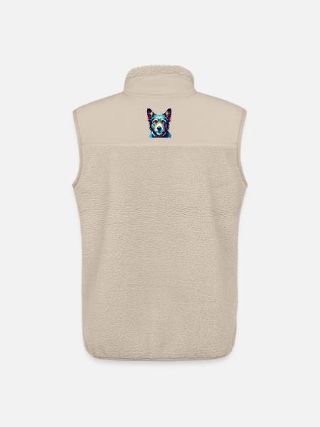 Portugisisk Podengo Pequeno hunderace tegneserie - Stanley/Stella unisex sherpavest - beige