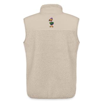 Flamingo Funny Kawaii Cartoon Character Clipart - Unisex Sherpa Gilet by Stanley/Stella - beige - Back - AI Model Male 178 light (178cm)