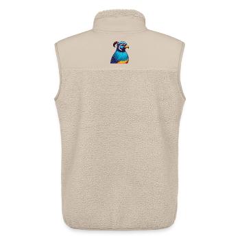 Quail Colorful Kawaii Cartoon Character Clipart - Unisex Sherpa Gilet by Stanley/Stella - beige - Back - AI Model Male 178 light (178cm)
