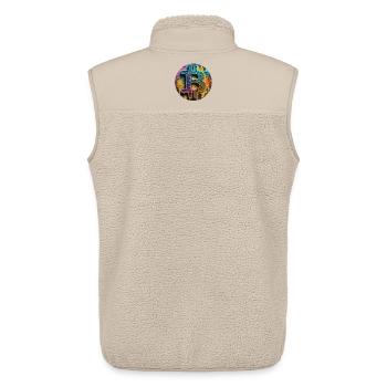 Graffiti sur le bitcoin : coloré et rebelle - Veste sans manches sherpa unisexe Stanley/Stella - beige - Dos - AI Model Male 178 light (178cm)