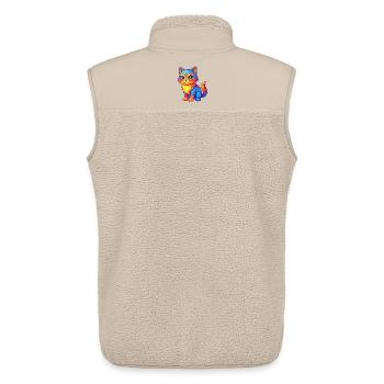 Cat Colorful Kawaii Cartoon Character Clipart - Unisex Sherpa Gilet by Stanley/Stella - beige - Back - AI Model Male 178 light (178cm)