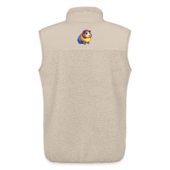 Guinea Pig Colorful Kawaii Cartoon Character Pet - Unisex Sherpa Gilet by Stanley/Stella - beige - Back - AI Model Male 178 light (178cm)