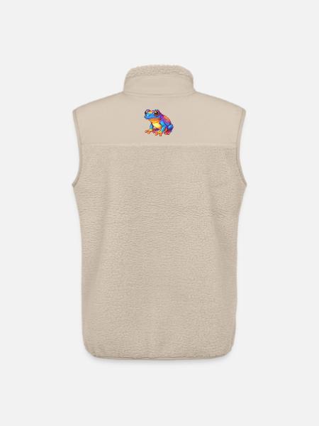 żaba, kolorowy, kawaii, kreskówka, postać Clipart - Kamizelka sherpa unisex Stanley/Stella - beżowy